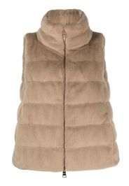 Herno quilted zip-up gilet - Brown