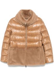 Herno faux-fur panel jacket - Brown