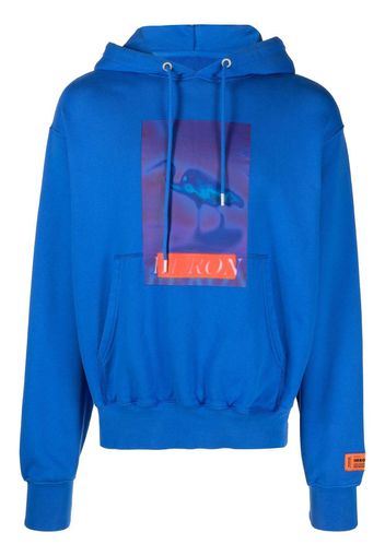 Heron Preston Censored graphic-print hoodie - Blue