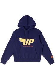 Heron Preston logo-print drawstring hoodie - Blue