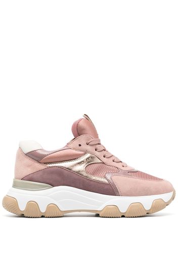 HOGAN panelled logo-patch sneakers - Pink