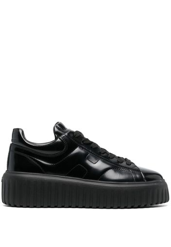 Hogan logo-embossed low-top platform sneakers - Black