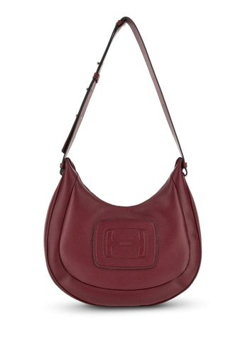 Hogan logo-embossed leather shoulder bag - Red