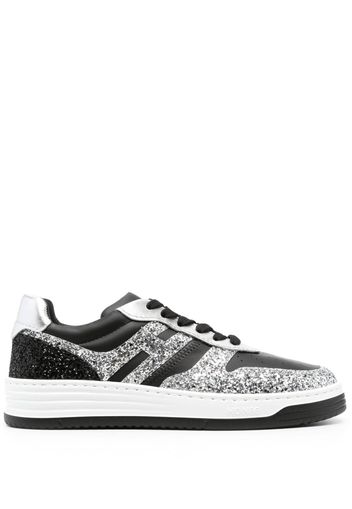 Hogan H630 glitter-detail leather sneakers - Black