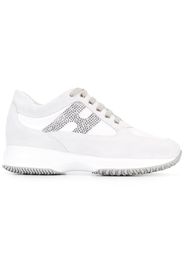 Hogan studded logo lace up trainers - White