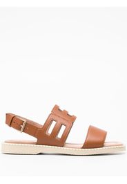 Hogan logo-stamp slingback sandals - Brown