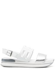 Hogan cut-out detail flat sandals - White