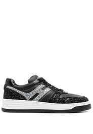 Hogan H630 glitter low-top sneakers - Black