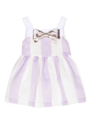 Hucklebones London striped bow-detail dress - Purple