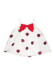 Hucklebones London tulle-overlay ladybug-print dress - White