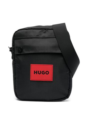 HUGO KIDS logo-patch shoulder bag - Black