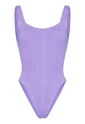 Square neck crinkle swimsuit