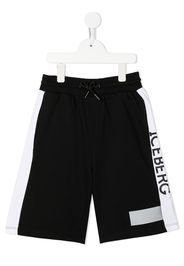 Iceberg Kids logo-print drawstring shorts - Black