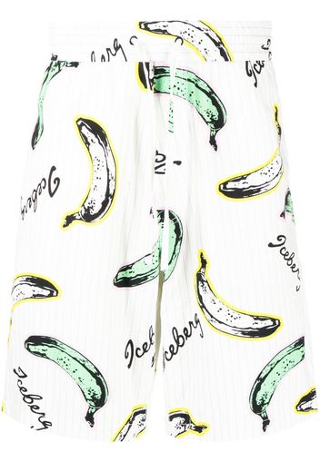 Iceberg banana-pint cotton Bermuda shorts - White