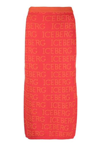 Iceberg intarsia-knit midi skirt - Red