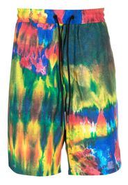 Iceberg paint-print drawstring shorts - Blue