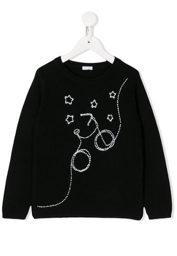 Il Gufo embroidered detail sweater - Black