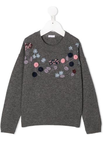 floral-embroidery jumper