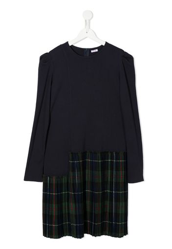 TEEN asymmetric tartan-skirt dress