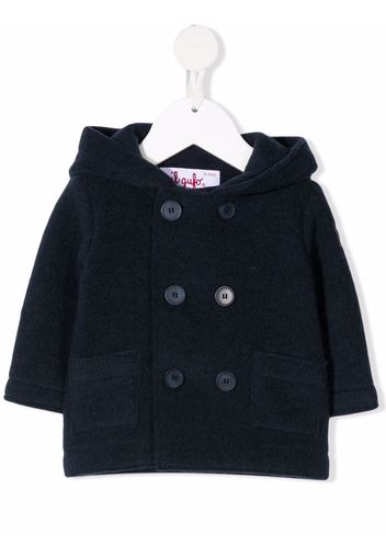 Il Gufo double-breasted hooded coat - Blue