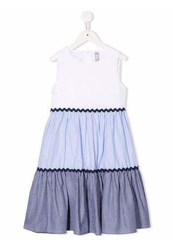 Il Gufo colour-block flared dress - Blue