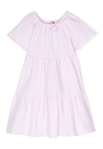 Il Gufo short-sleeve crepe-texture cotton dress - Pink