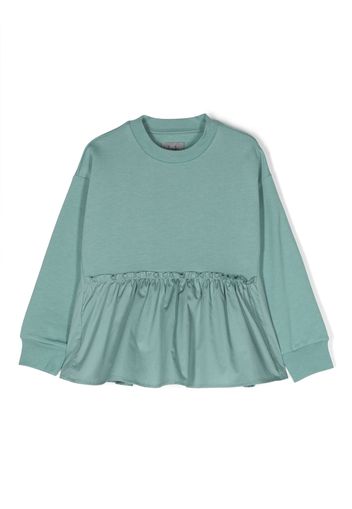 Il Gufo ruffled tied-waist sweatshirt - Green