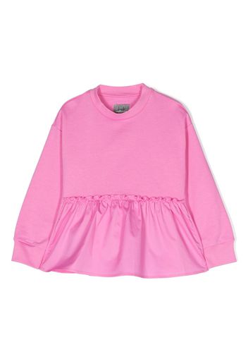 Il Gufo ruffled tied-waist sweatshirt - Pink