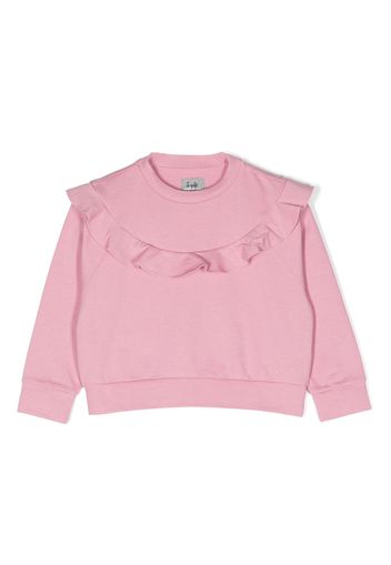 Il Gufo ruffled cotton sweatshirt - Pink