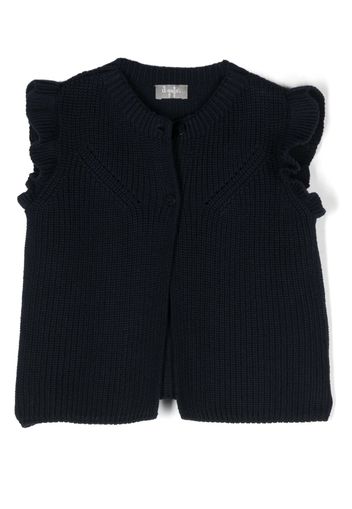 Il Gufo sleeveless knitted cardigan - Blue