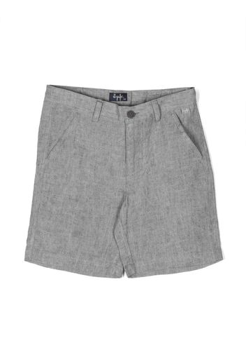 Il Gufo mélange-effect linen shorts - Grey