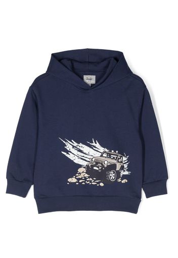 Il Gufo graphic-print detail hoodie - Blue