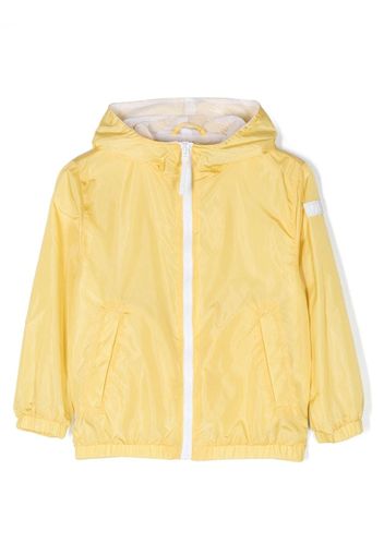 Il Gufo logo-patch sleeve hooded jacket - Yellow