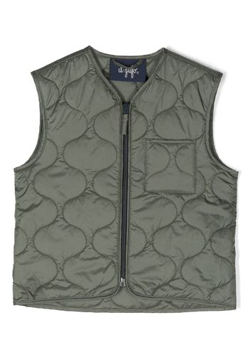 Il Gufo quilted-finish zipped-up vest - Green