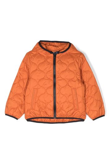 Il Gufo quilted-finish hooded jacket - Orange