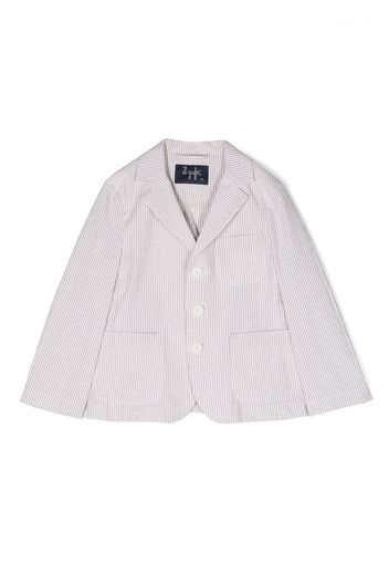 Il Gufo stripe-pattern cotton blazer - Neutrals