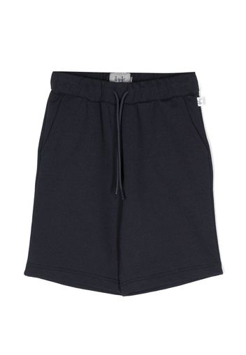 Il Gufo side logo-patch detail shorts - Blue