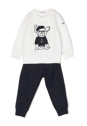 Il Gufo dog-print cotton tracksuit - Blue