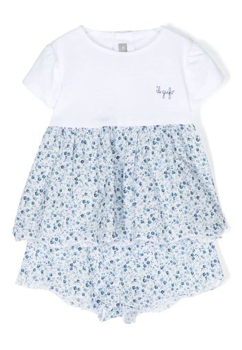 Il Gufo ditsy floral-print dress set - White