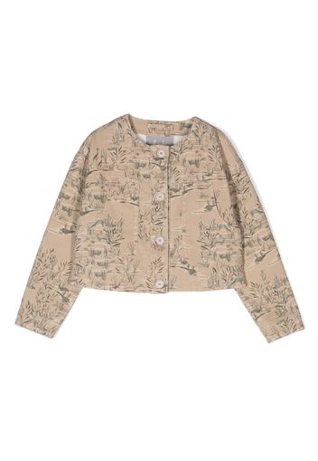 Il Gufo jacquard cropped jacket - Neutrals