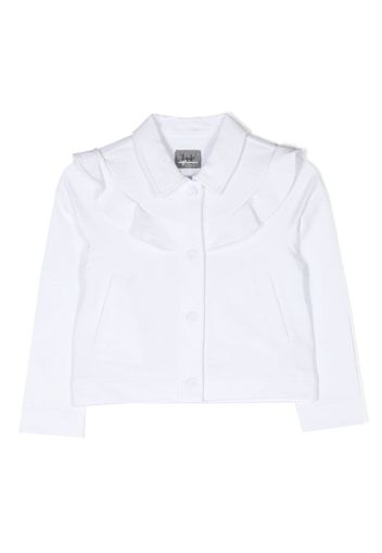 Il Gufo bib collar ruffled jacket - White