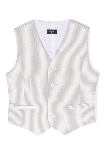 Il Gufo stripe-pattern cotton waistcoat - Neutrals