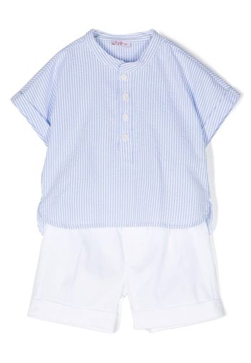 Il Gufo stripe-pattern shorts set - Blue