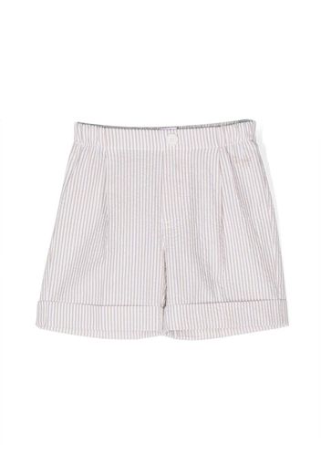 Il Gufo striped cotton short shorts - Neutrals