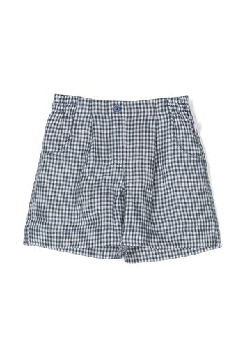 Il Gufo gingham-check-pattern shorts - Blue