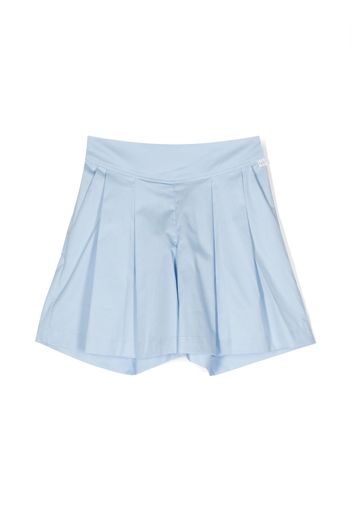 Il Gufo elasticated-waistband pleated shorts - Blue