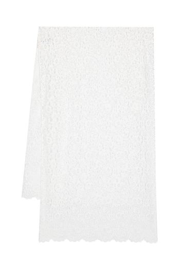 Il Gufo scallop-edge floral-lace scarf - White