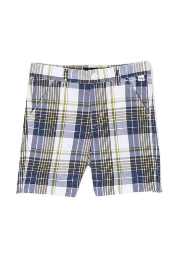 Il Gufo check-pattern cotton shorts - Blue