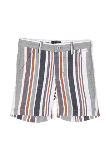 Il Gufo striped cotton-linen blend shorts - Grey