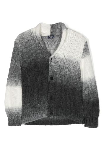 Il Gufo gradient-effect intarsia-knit cardigan - Grey